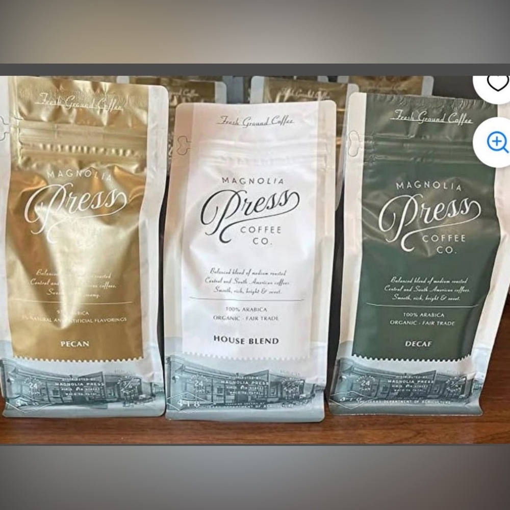 Magnolia Press Coffee Trio - Pecan, House Blend, Decaf